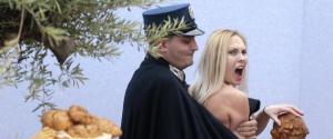 A Femen activist protests in Vatican